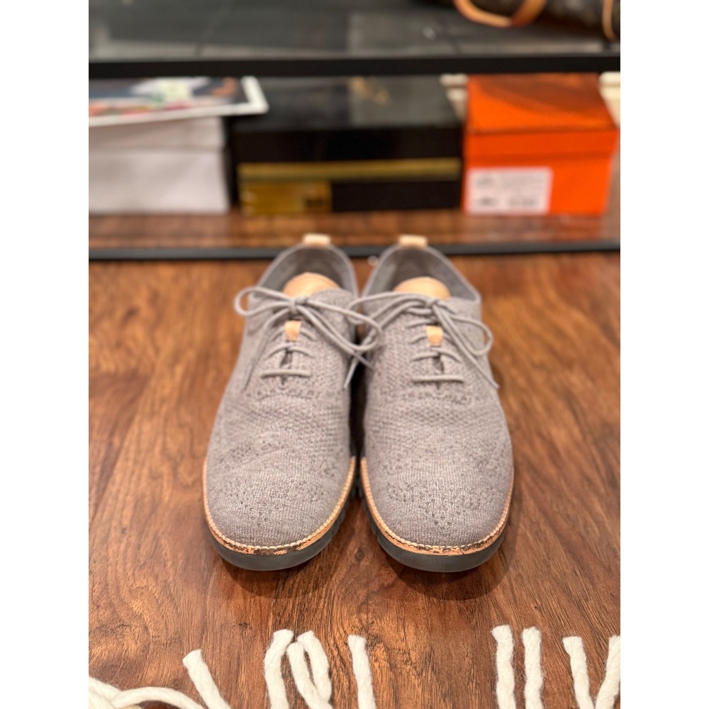 Cole Haan Zerogrand Stitchlite Oxford Mens 9.5M Grey Knit Wingtip C28892